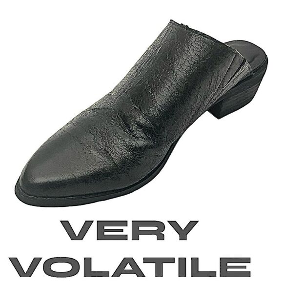 Very Volatile Black Mules Slip On Size 7 Medium Good Condition Pre-Owned - Picture 1 of 9